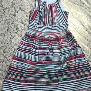 Nine West party dress Sz 6 stripe water color-nice